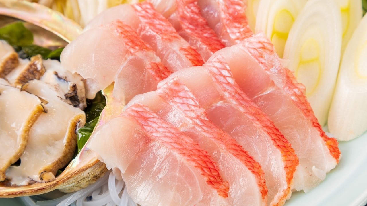【冬の美味を堪能】新鮮な金目鯛と鮑をしゃぶしゃぶで食すプラン《お食事場所はおまかせ》
