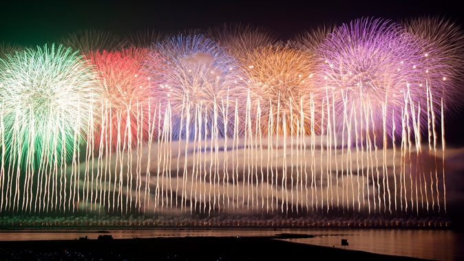 【7/26限定！朝食付き】ぎおん柏崎まつり「海の大花火大会」鑑賞プラン！深夜戻りOK・24時間入浴可