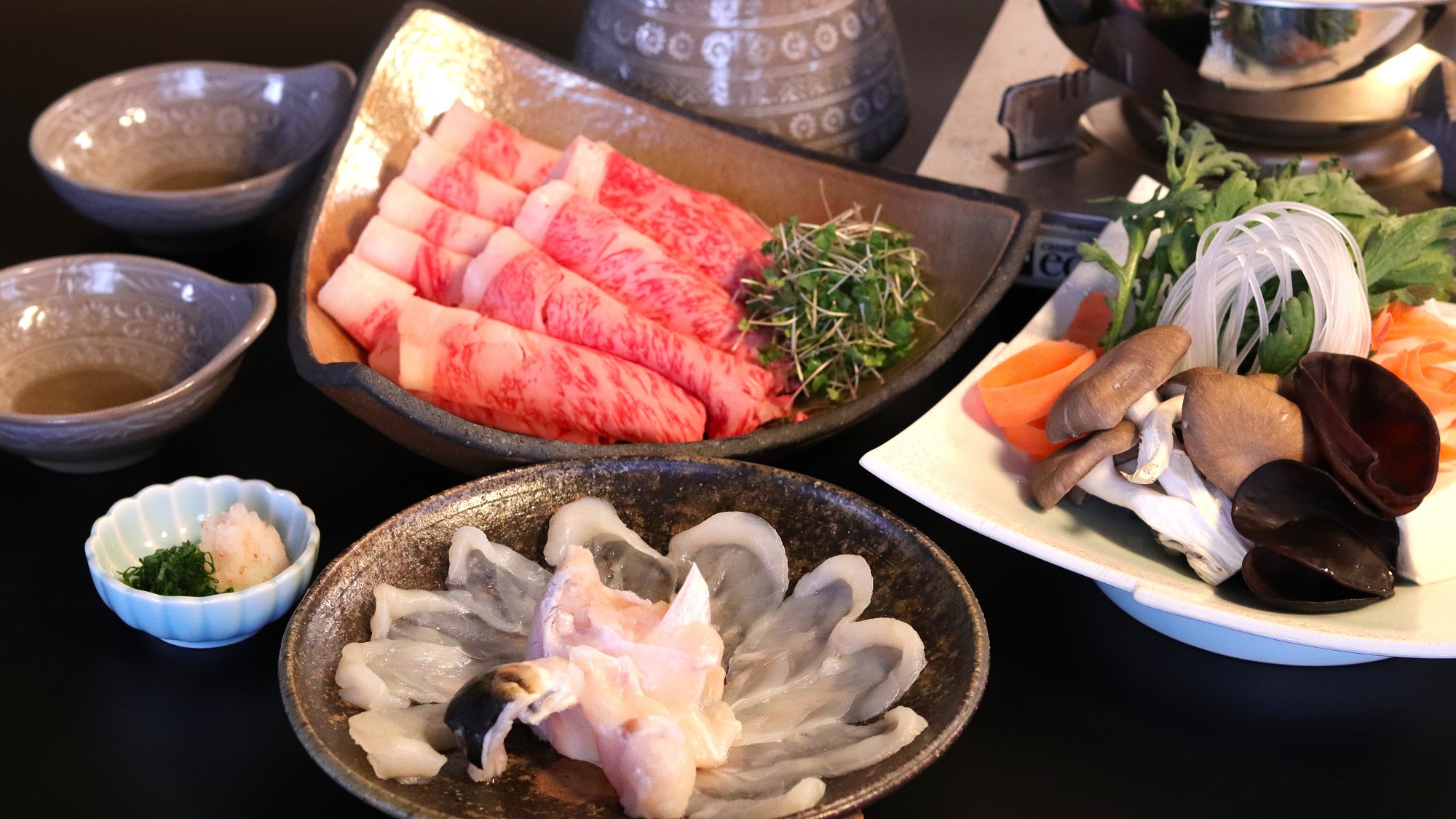 【和の極会席】信州プレミアム牛と河豚を味わうコース 一例