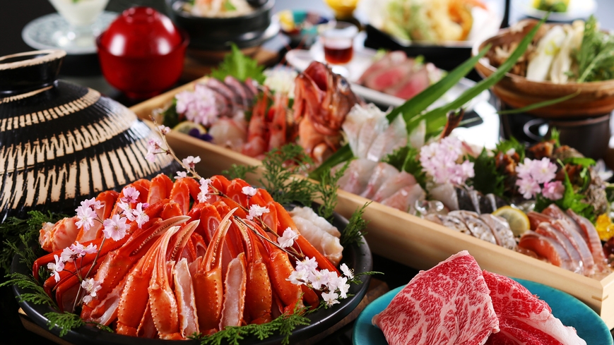 【香住ガニコース】香住ガニ蒸し焼きと地魚盛り合わせプラン