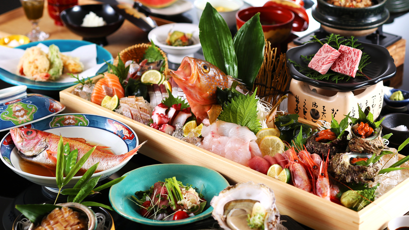 夏【松コース】岩ガキ・のどぐろ煮付け・アワビ刺身・地魚盛り合わせプラン ｜ お子様限定 花火特典付き