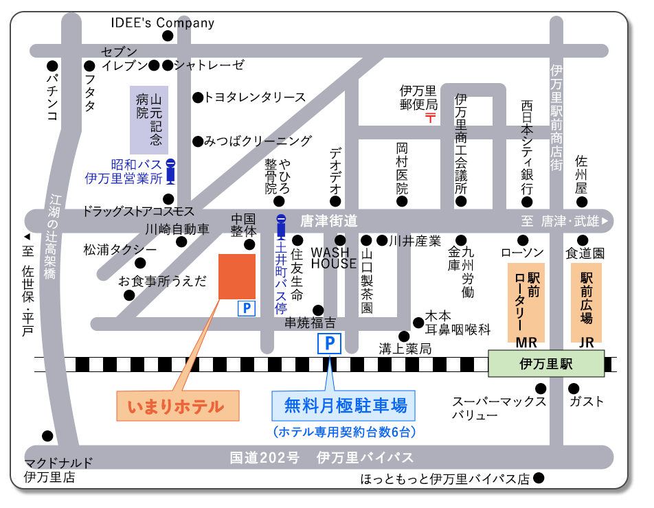 ホテル近辺の地図