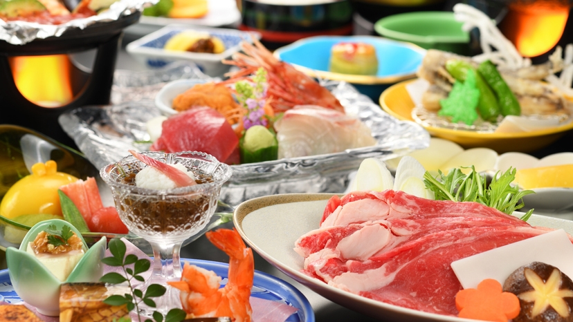 【『贅』会席】お料理にこだわる〜板長おすすめの料理！国産牛と新鮮海の幸を贅沢に【朝夕 個室会食室】