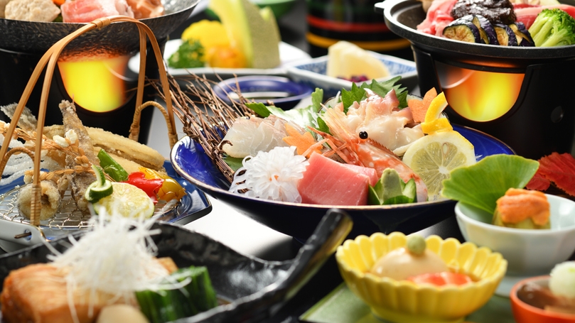 【『贅』会席】お料理にこだわる〜板長おすすめの料理！国産牛と新鮮海の幸を贅沢に【朝夕 個室会食室】