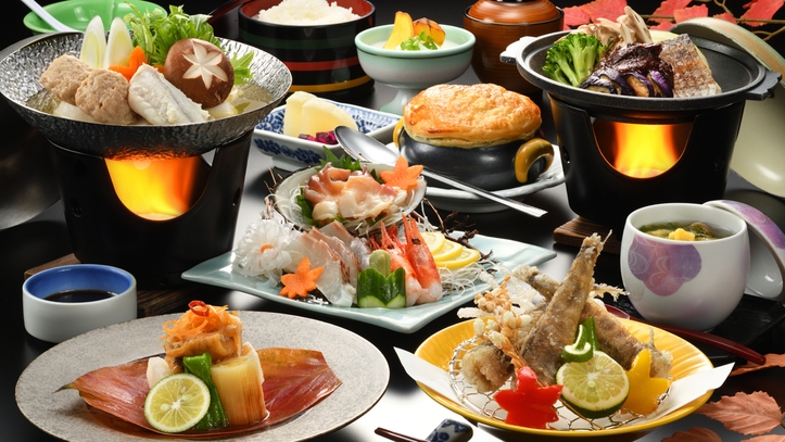 【常磐もの満喫】＼グルメ企画／いつもの和会席にいわき名物メヒカリの唐揚げをプラス【朝夕 個室会食室】