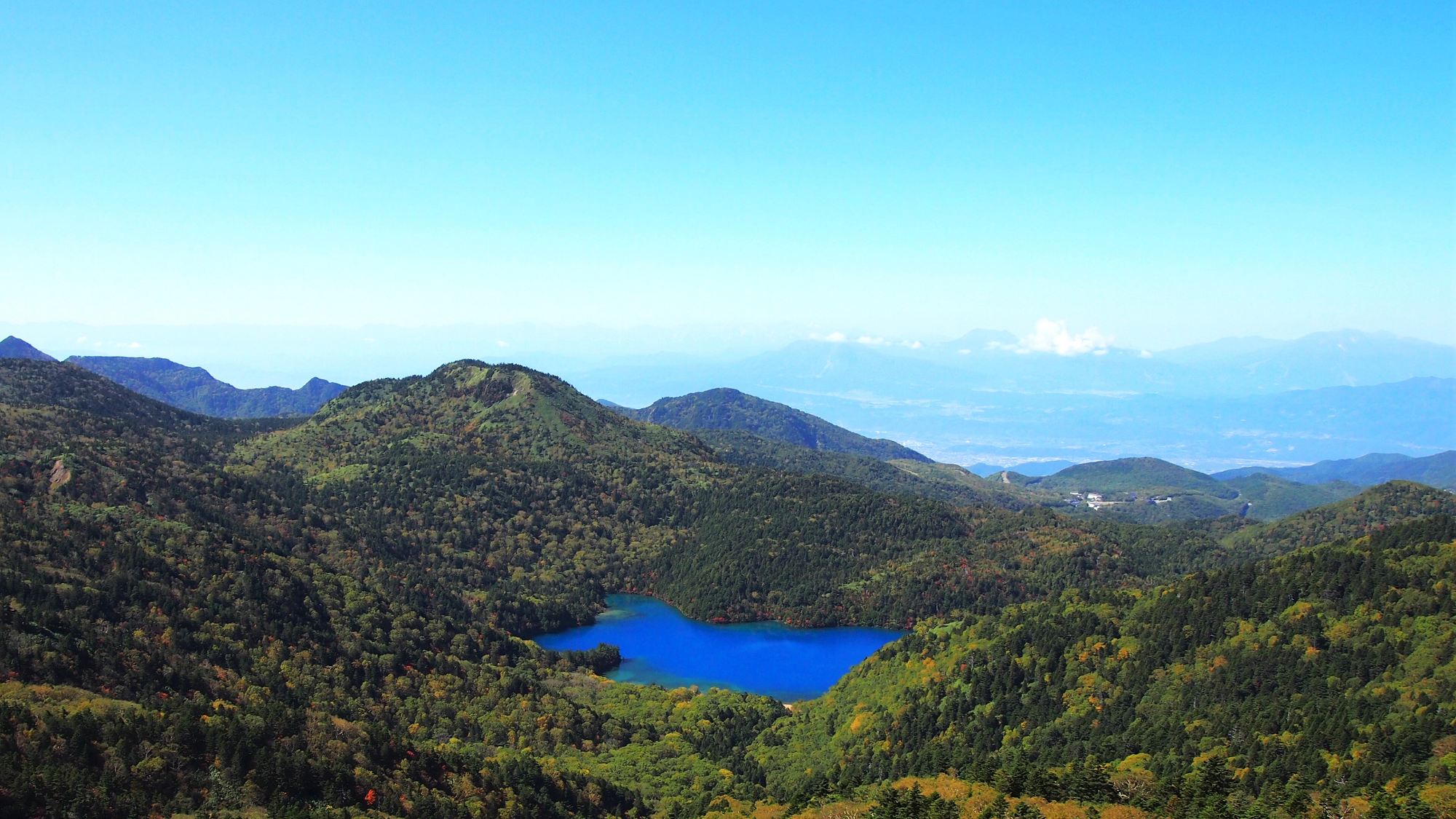 志賀高原　赤石山より大沼池を望む