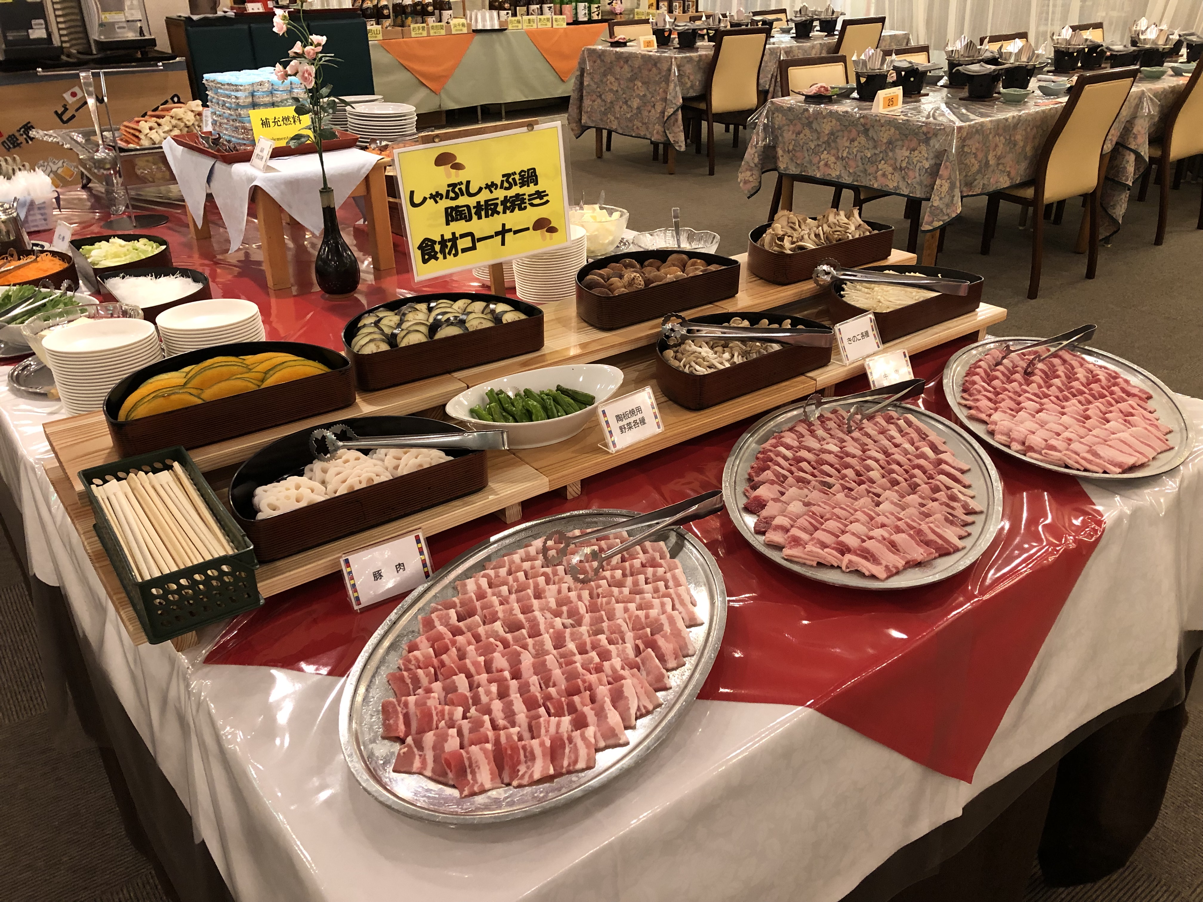 【ご一例】バイキング料理　陶板焼き食材コーナー