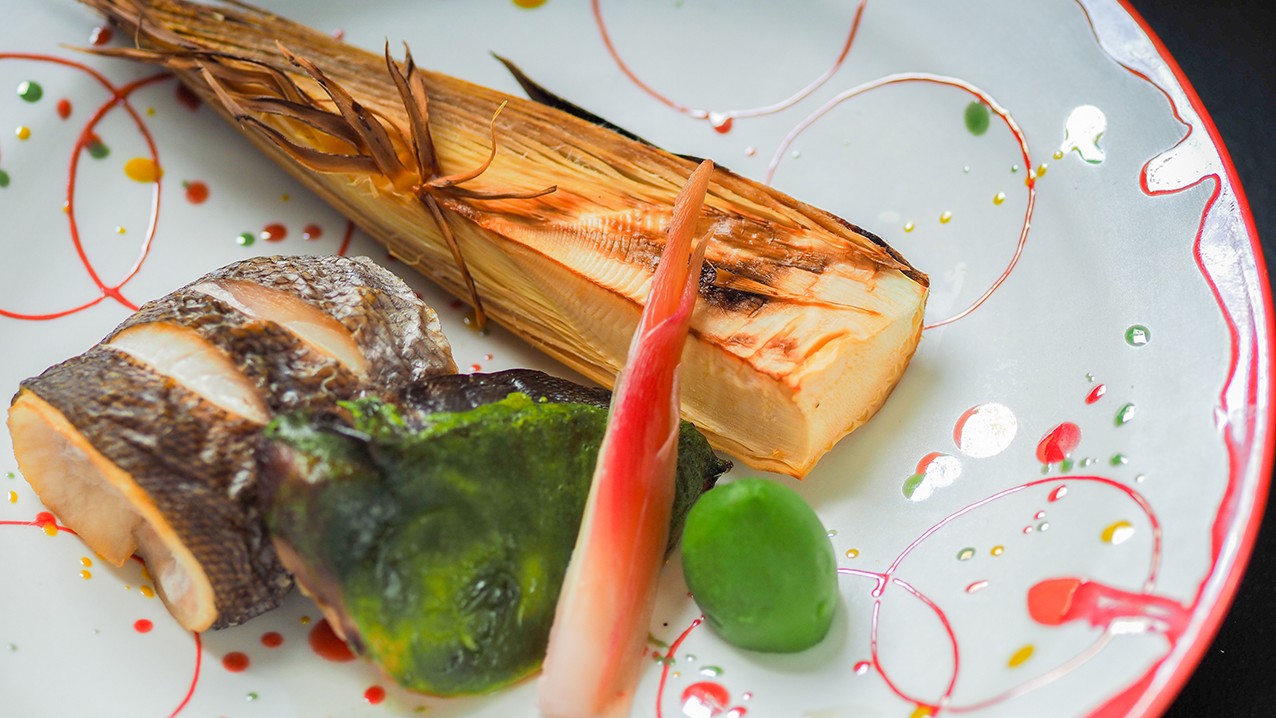 ◆焼物／鰆若草焼・伊先塩焼・焼筍（2026年春お食事イメージ）