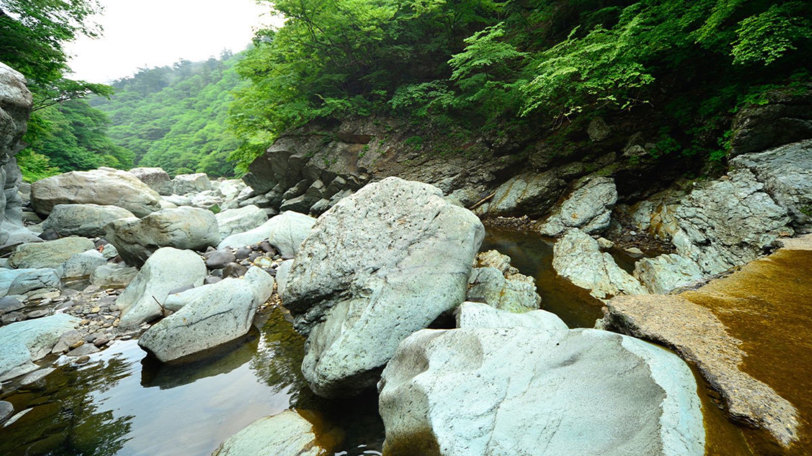 野天風呂　渓谷の絶景