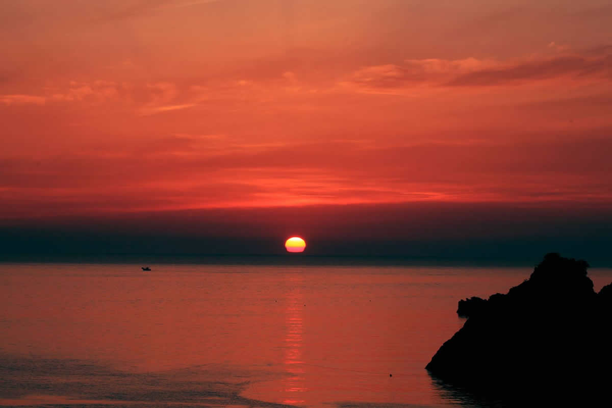 平成28年5月19日　夕日　（こばせから撮影）