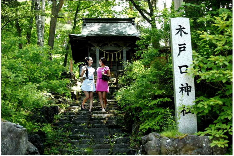 横谷峡入口にある、武田信玄ゆかりの木戸口神社