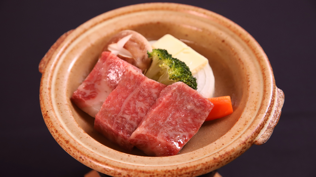 【料理グレードアップ】津川牛の陶板焼き