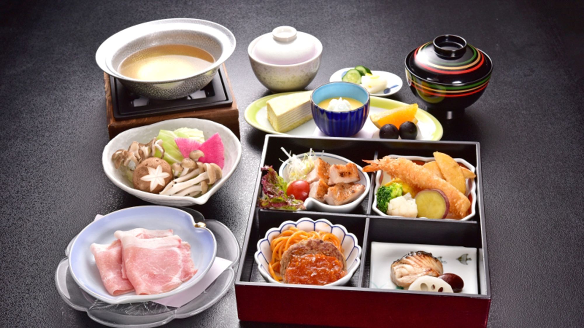 "【お子さま御膳】鶏照り焼き、焼き魚、ハンバーグ、お鍋など "