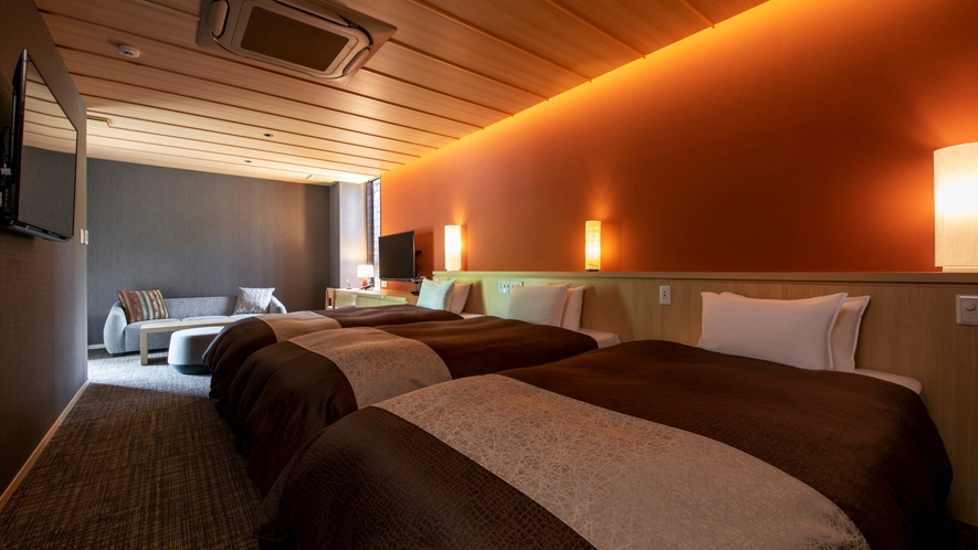 洋モダン～Executive Type～　ウッドを基調とした客室は、和モダンな落ち着いた雰囲気。