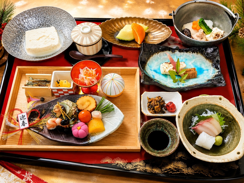【お部屋食】2027お正月プラン〜夜はステーキ、朝はおせち会席付き〜