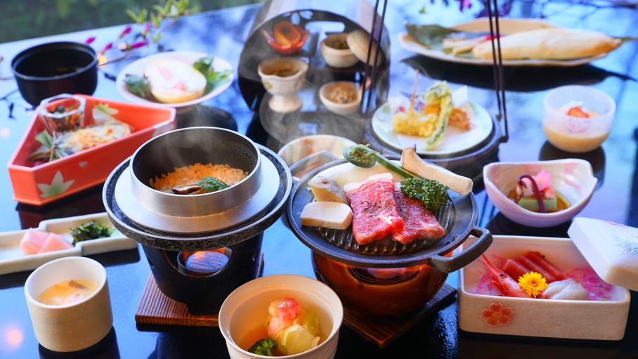 【定番迷ったらこちら】1泊2食付｜那須野ヶ原牛の鉄板焼と四季の創作会席プラン
