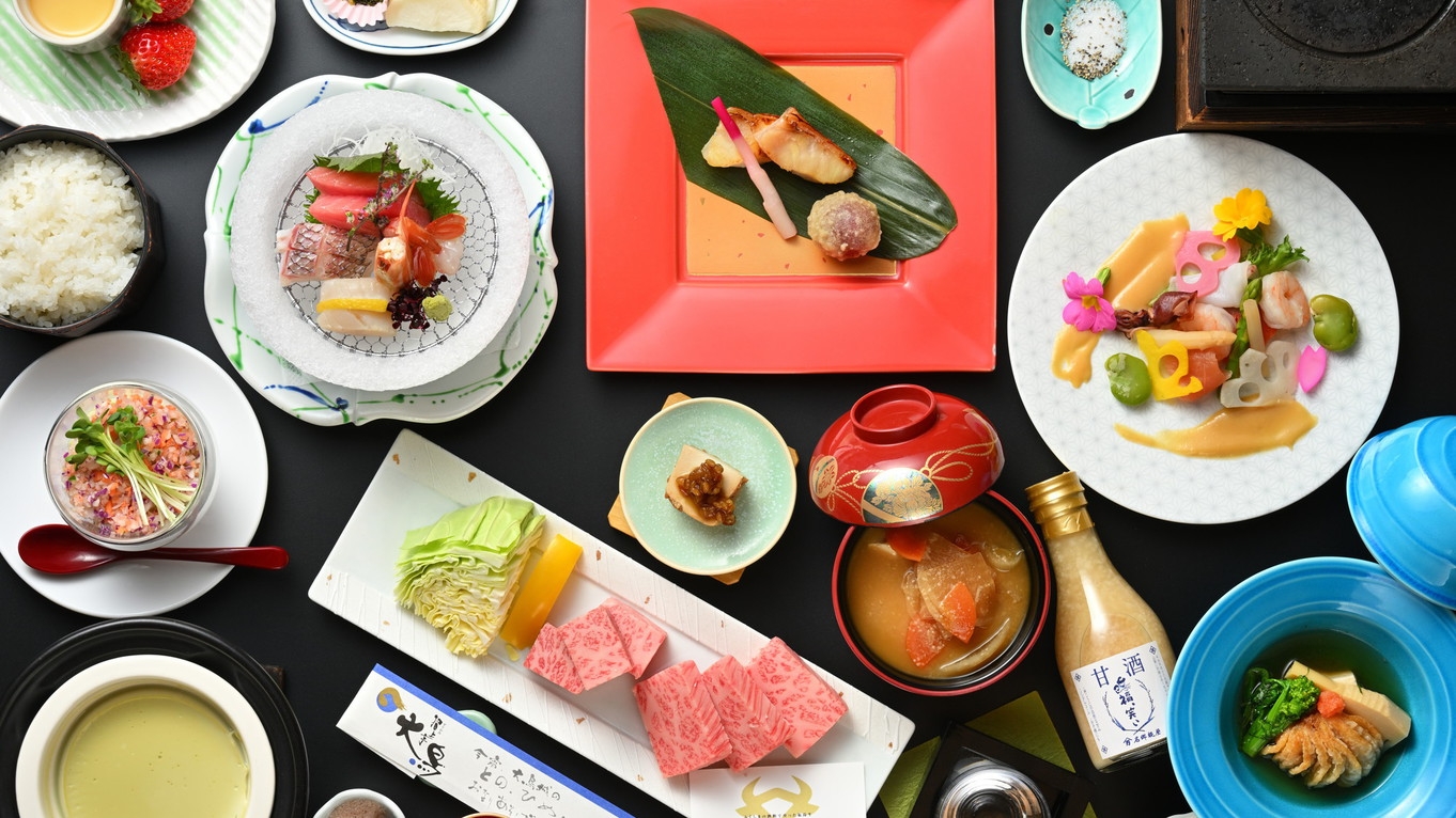 ≪糀（こうじ）膳≫酒粕を食べた福島牛「福粕花(ふくはっか）」を使った特別プラン♪