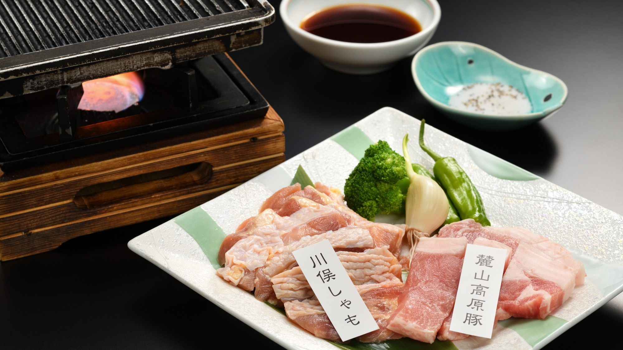 【メインの福島ブランド肉が２倍！】旨！甘！さっぱり麓山高原豚の満喫まんぷくプラン♪1泊2食付き
