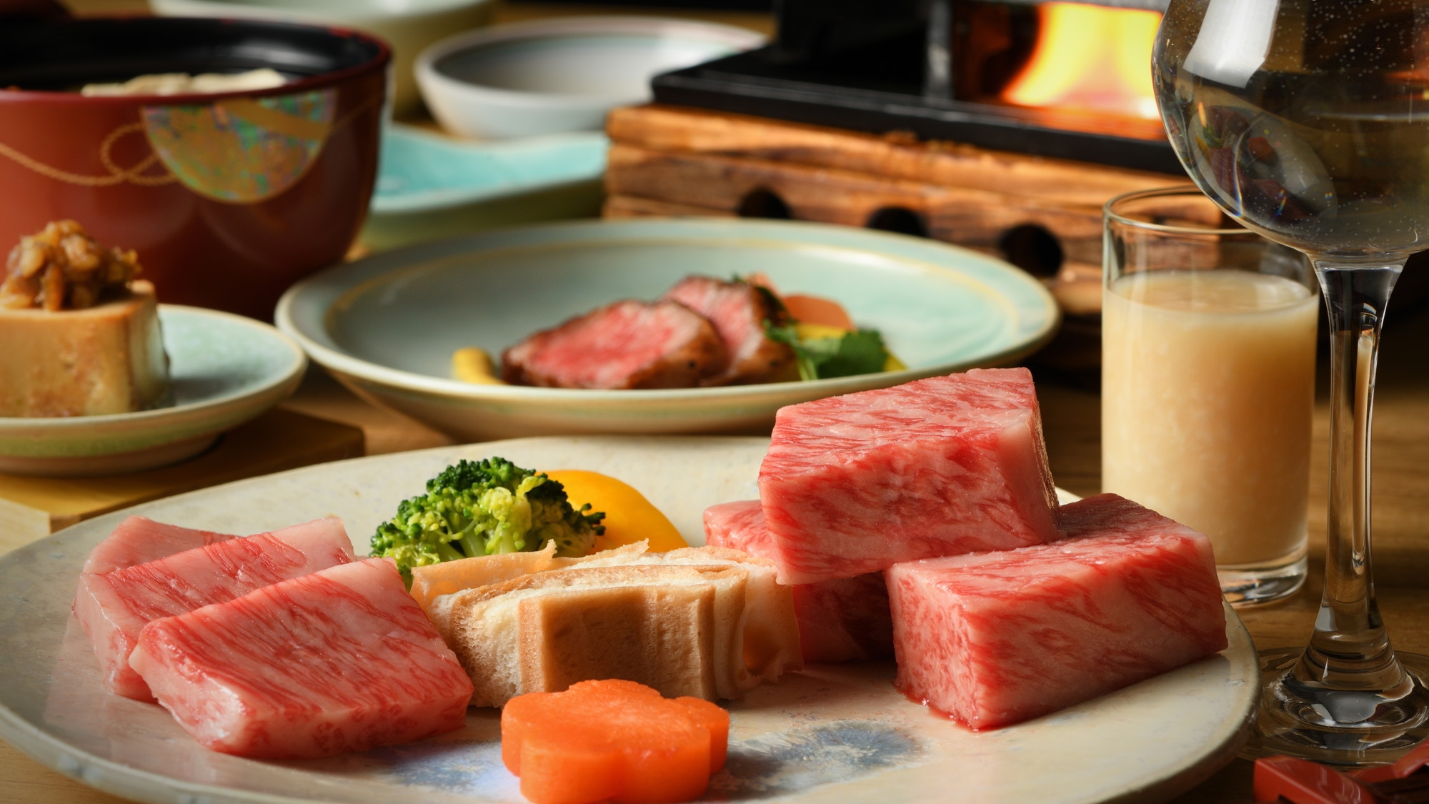 ≪糀（こうじ）膳≫酒粕を食べた福島牛「福粕花(ふくはっか）」を使った特別プラン♪