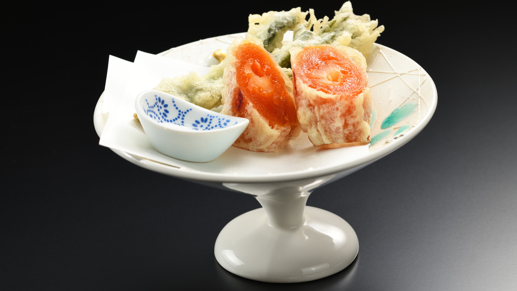 あんぽ柿チーズ巻 タラの芽天ぷら(大鳥の膳)(2025年2月～5月)