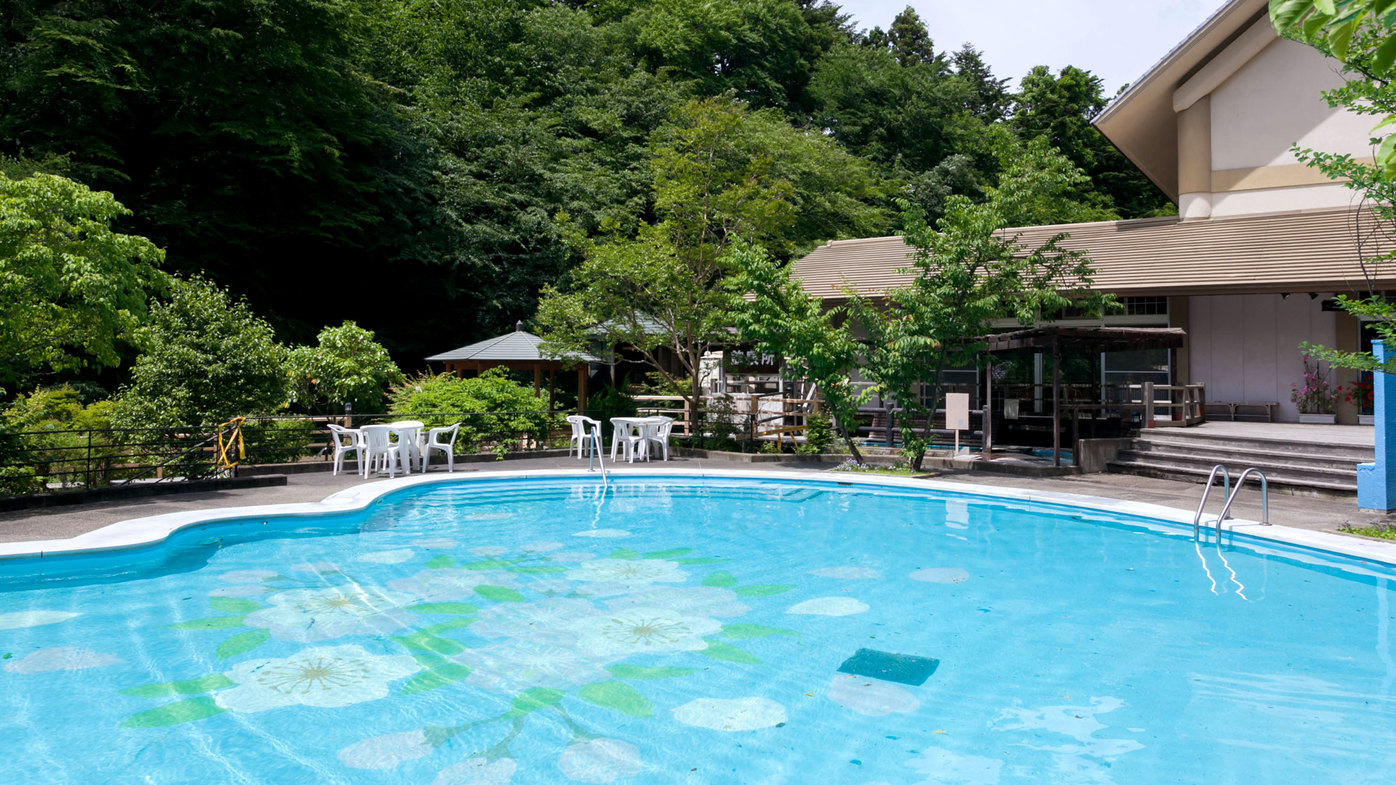 【お盆・夏休み専用プラン】プールも入れる四万たむらの湯めぐりパス付き★一泊二食バイキングプラン