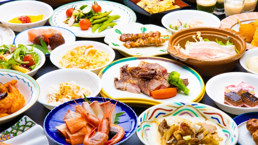 【夕食バイキング】和洋中様々なお料理をお楽しみいただけます（写真はイメージ）