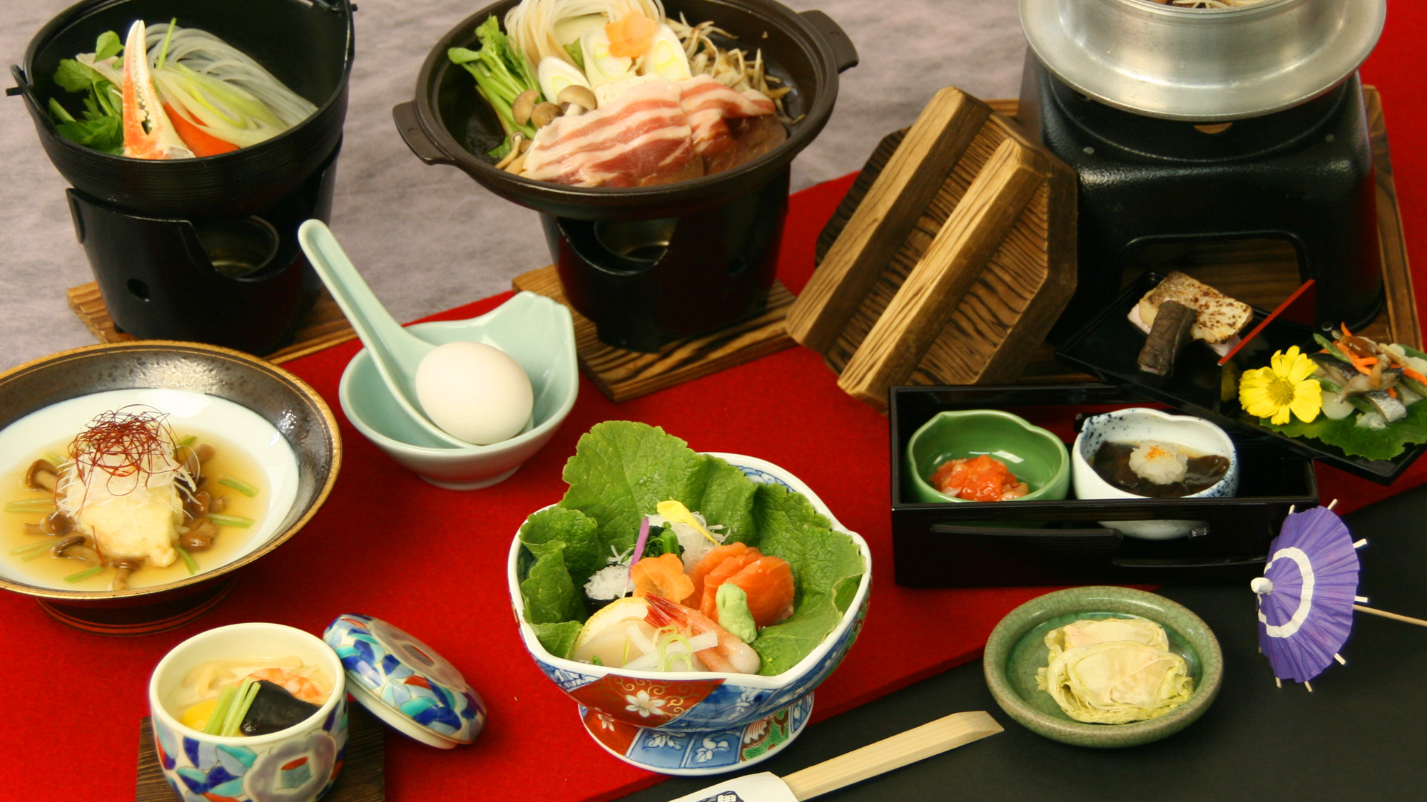 *【料理一例】地元食材にこだわった、料理長自慢の和食膳