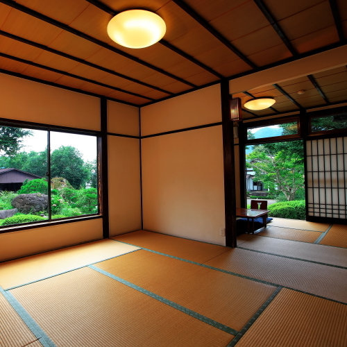 Japanese-style room with 14 tatami mats - Relax and unwind in this open-air room