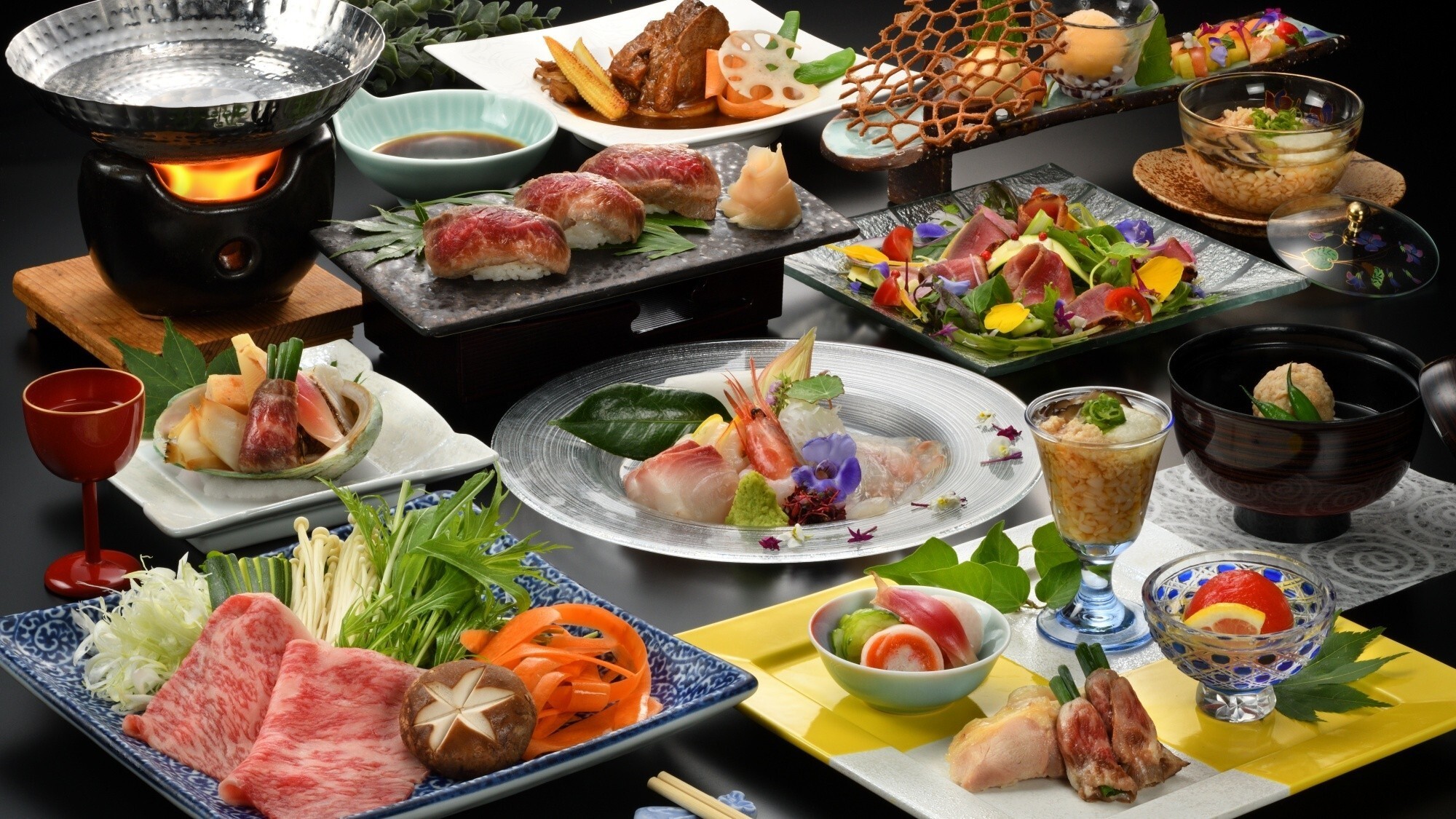 ■【ご夕食一例】山形牛会席 ※写真はイメージです。仕入れ状況により異なります。