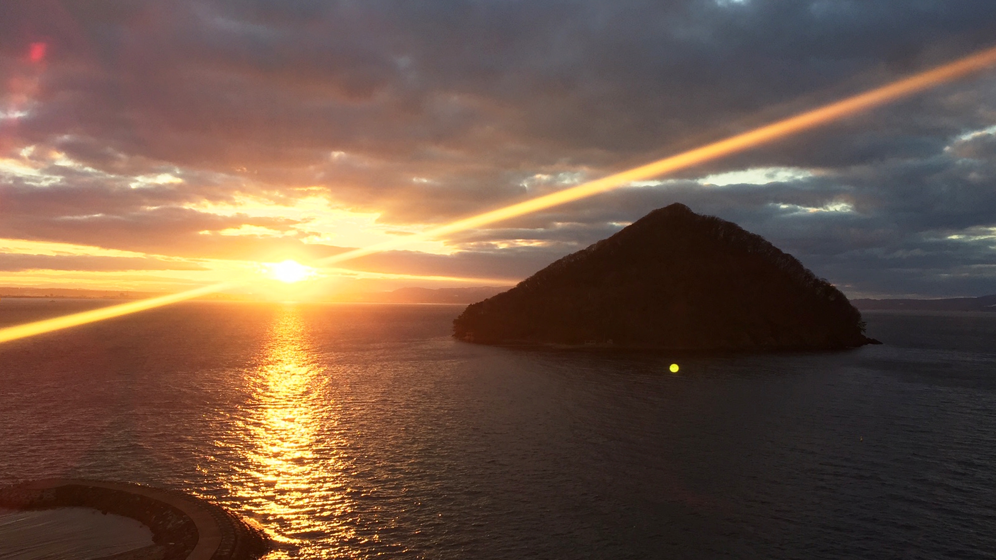 湯の島の夕日