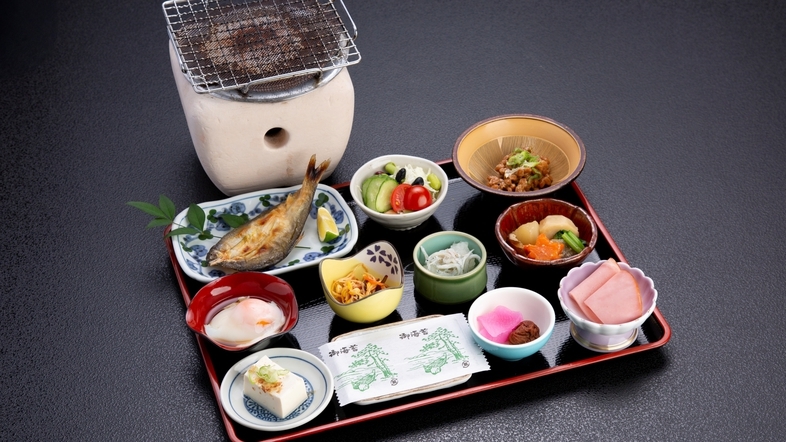 【朝食付】鮎のひらき＆奥久慈食材メイン｜栄養満点の茨城県北・奥久慈流朝ご飯！