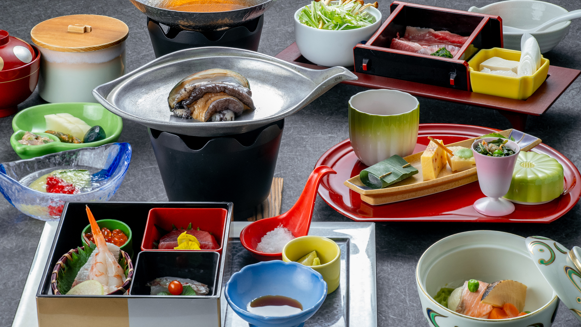 ■料理■和牛と鮑の踊り焼き 美食会席＜美食＞（イメージ）
