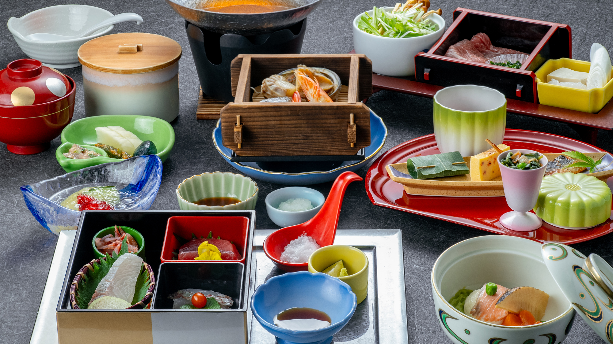 ■料理■名物「アワビ入り温泉蒸し」美肌の湯-和会席＜基本＞（イメージ）