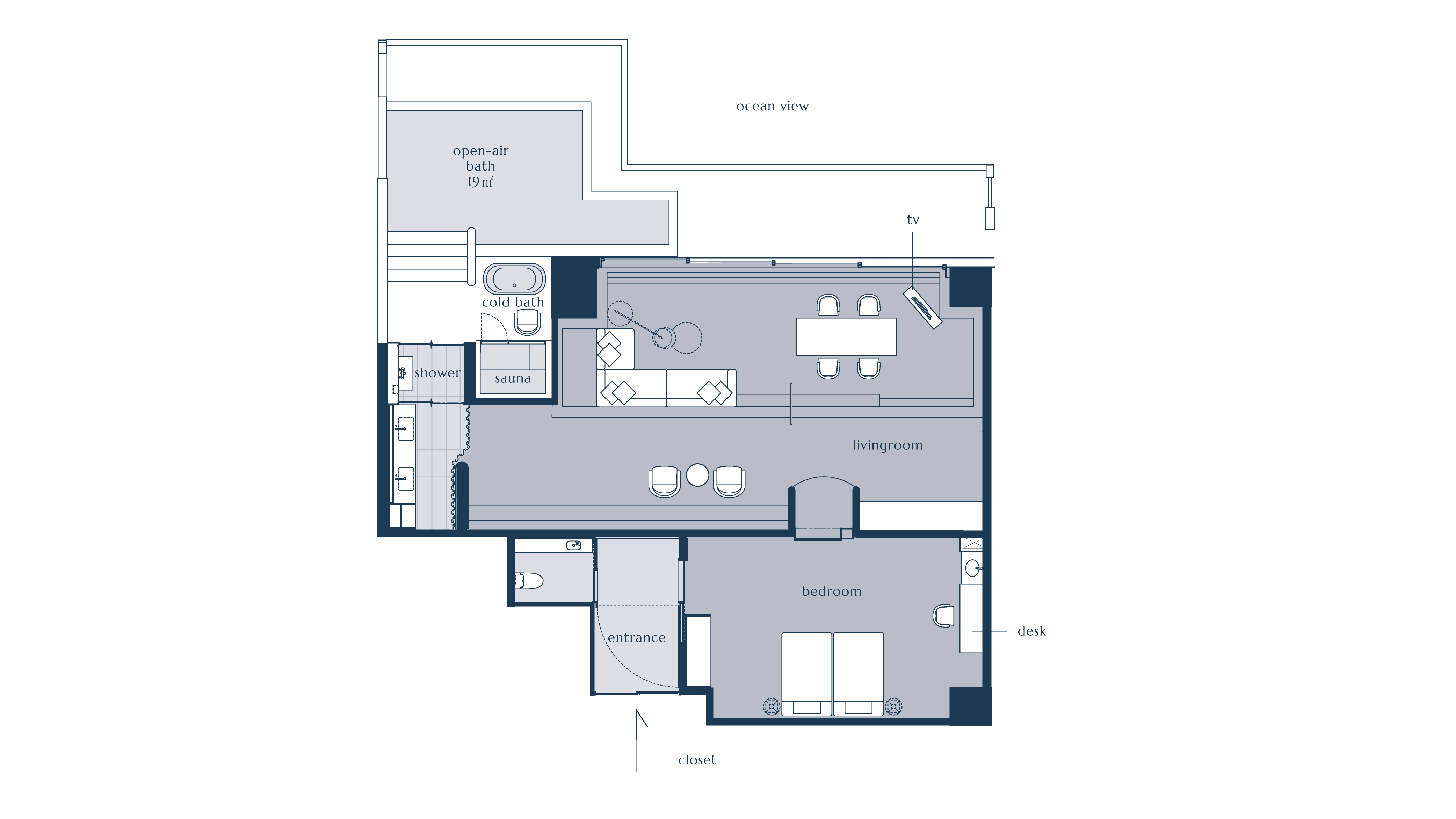 【元大浴場スイート】源泉オーシャンビュー露天風呂・サウナ付き