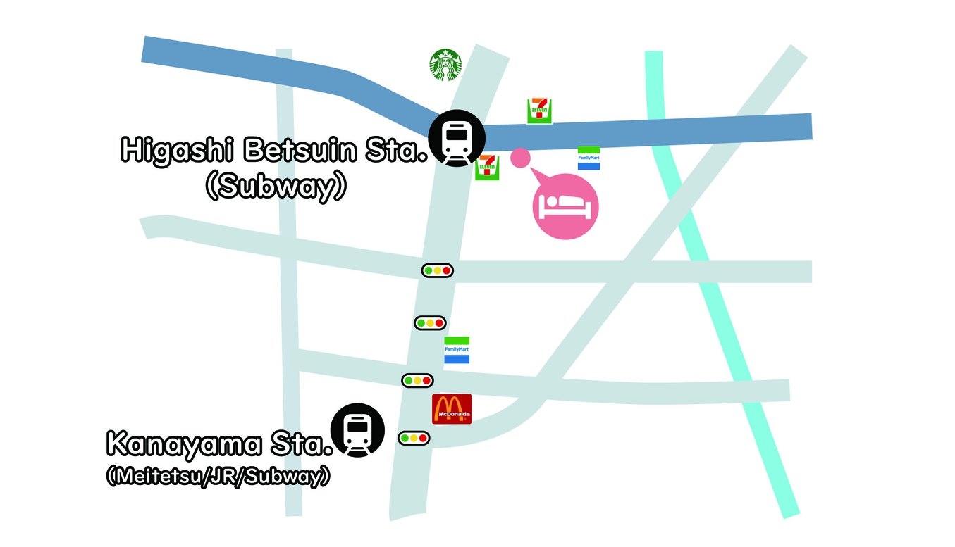 1名部屋から4名部屋まで／駅近！地下鉄「東別院駅」2番出口から徒歩10秒／素泊まり（シャワーのみ）