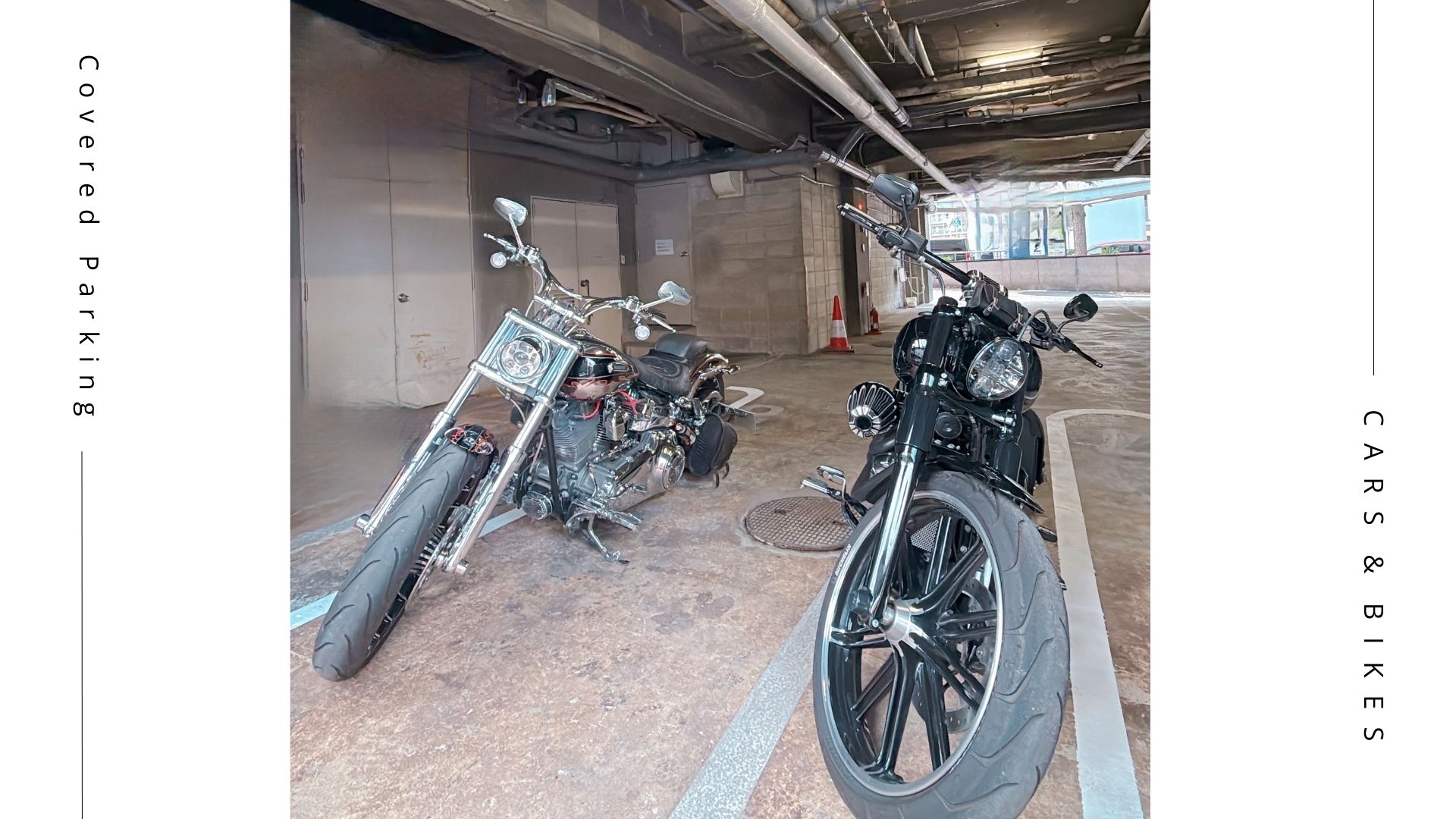 【駐車場】バイクも停められる屋根付き駐車場（要予約）