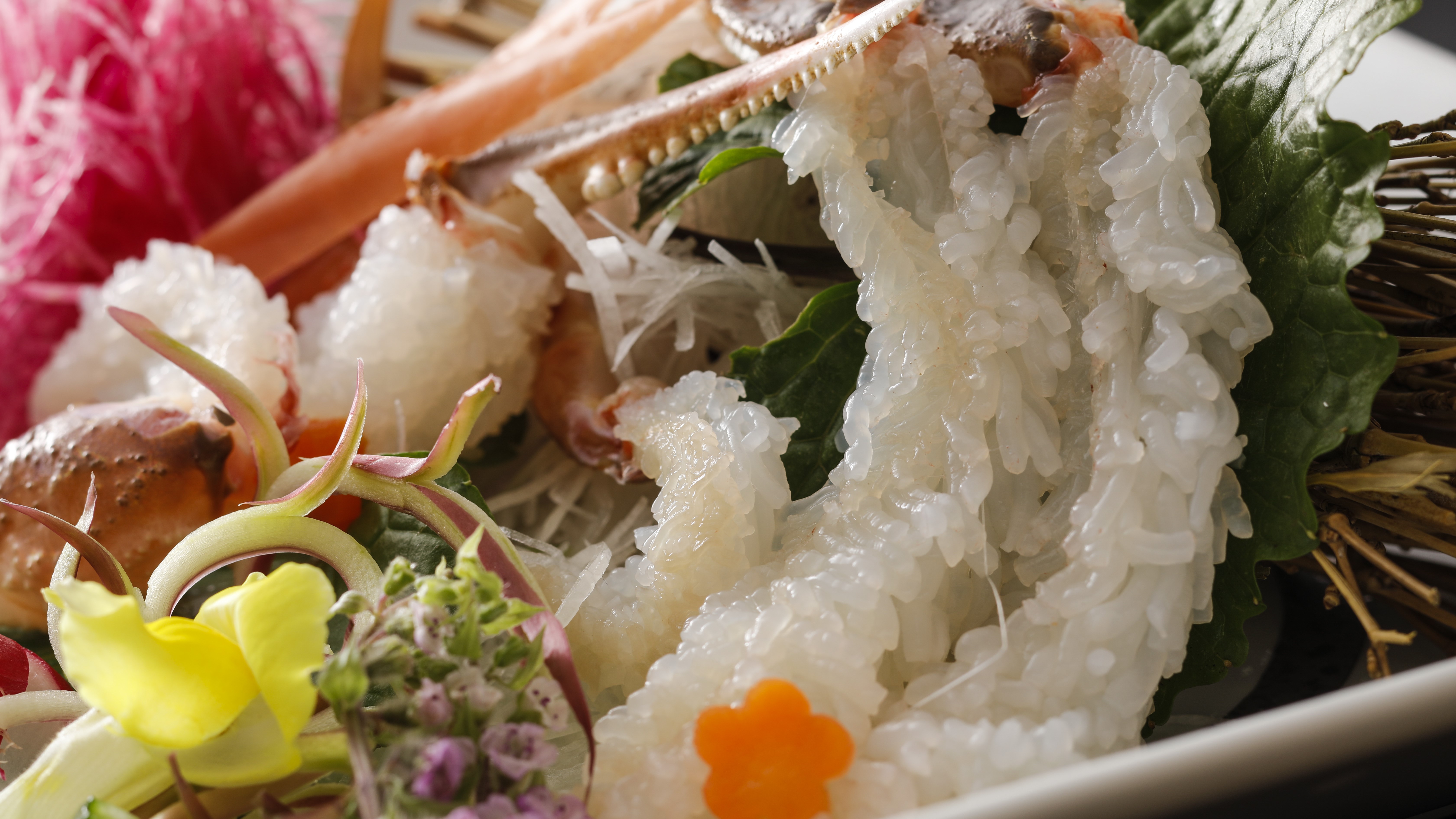 【冬・お料理】日本海産松葉がにの花咲くお刺身（カニ刺し）