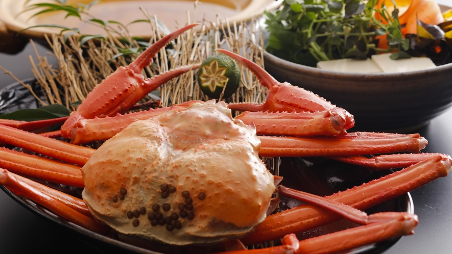 【春・お料理】紅ずわい蟹とクレソン実山椒なべ