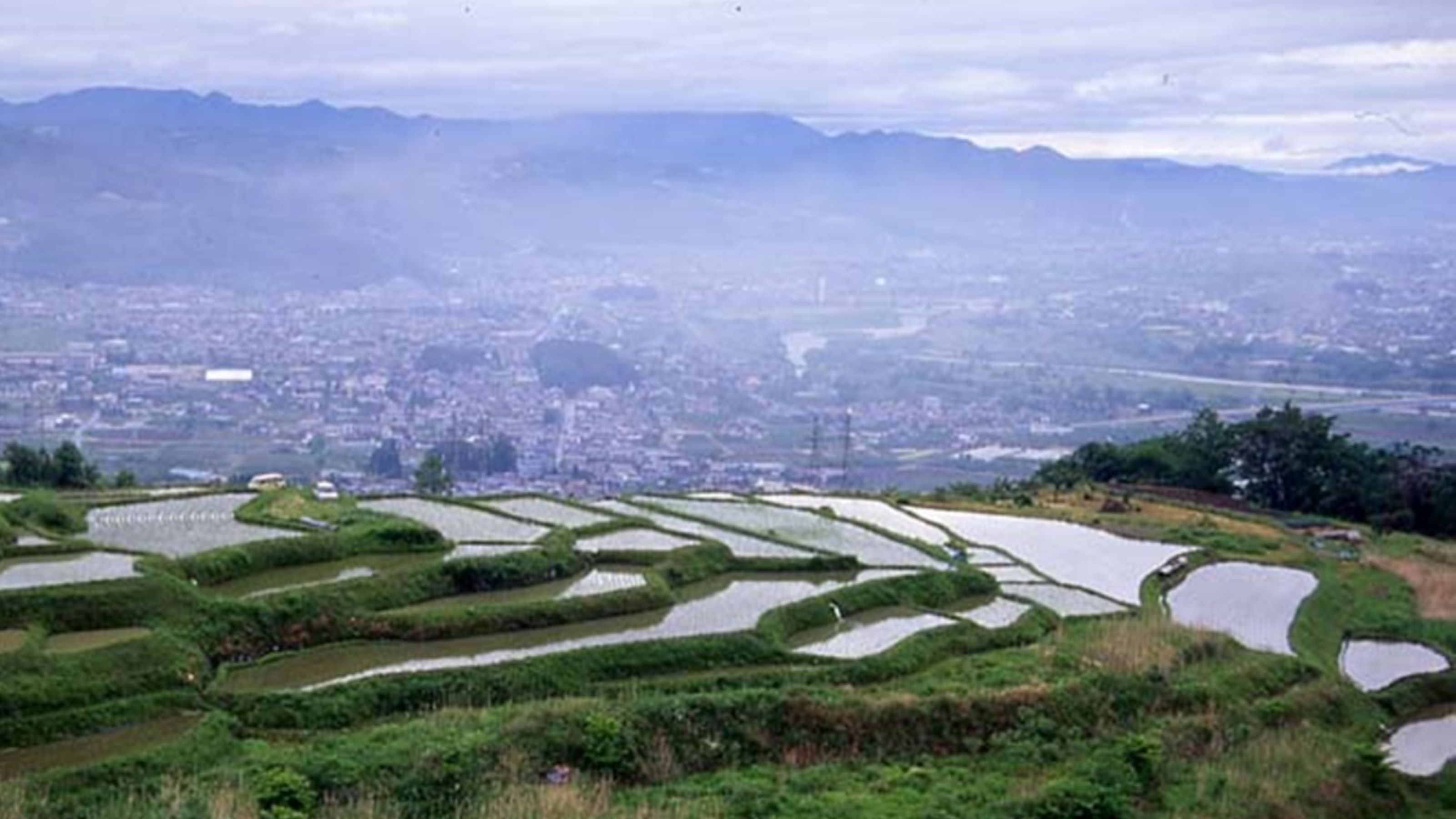 観光案内【姨捨の棚田、善光寺平の景観】一泊二食バイキングプラン