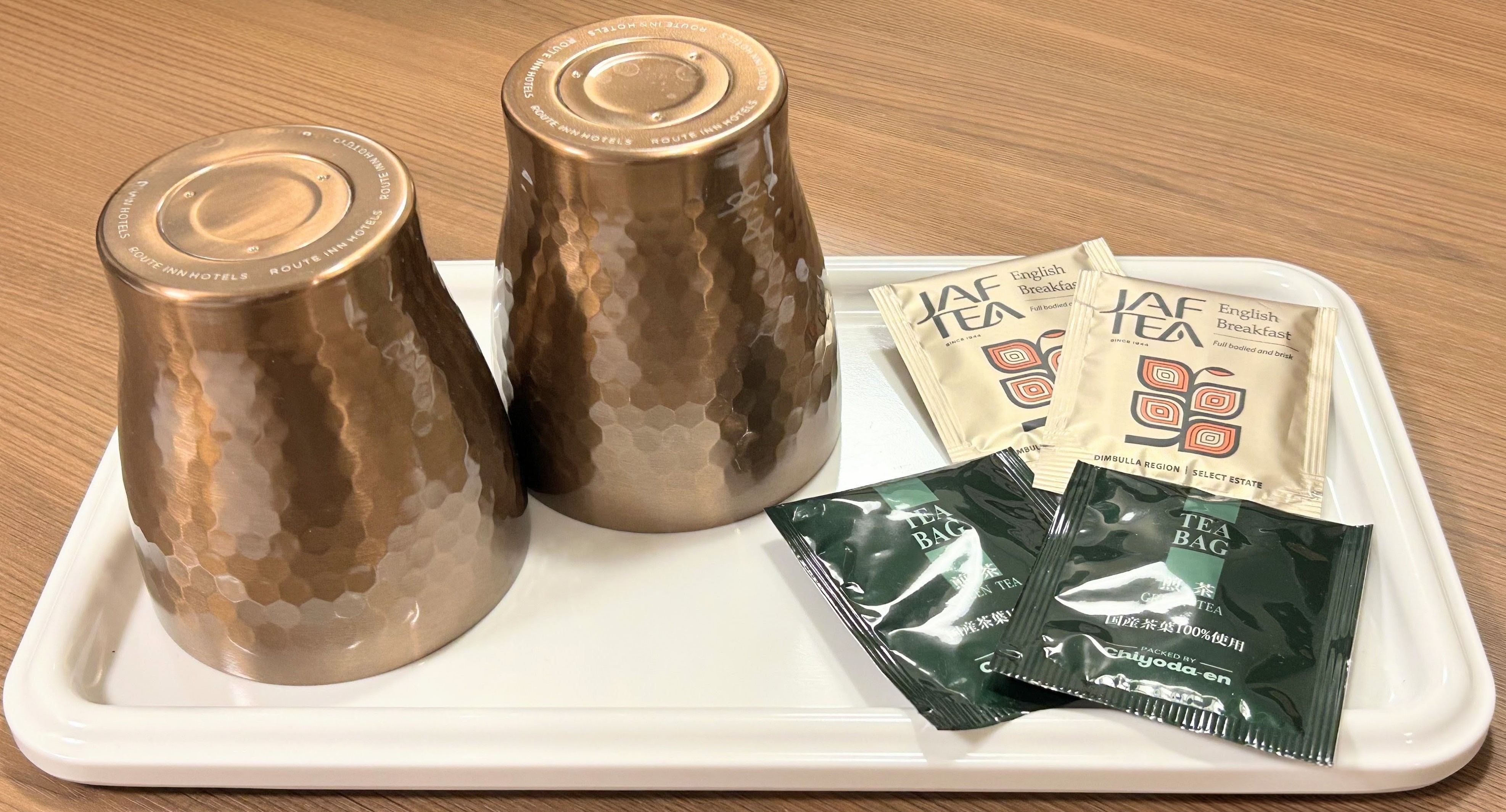 【ステンレスカップ、緑茶・紅茶】いつでも淹れたてのお飲み物をお楽しみいただけます。