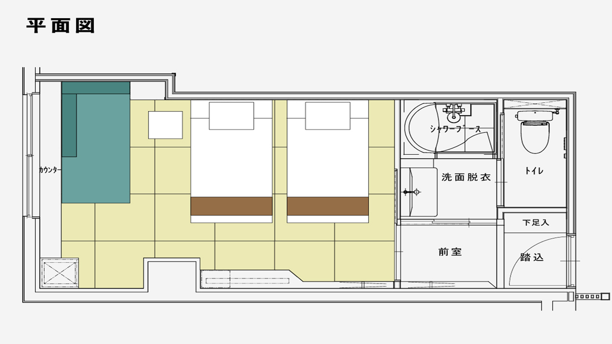 【NEW】ジャパニーズルーム２５平米（定員２名様）平面図