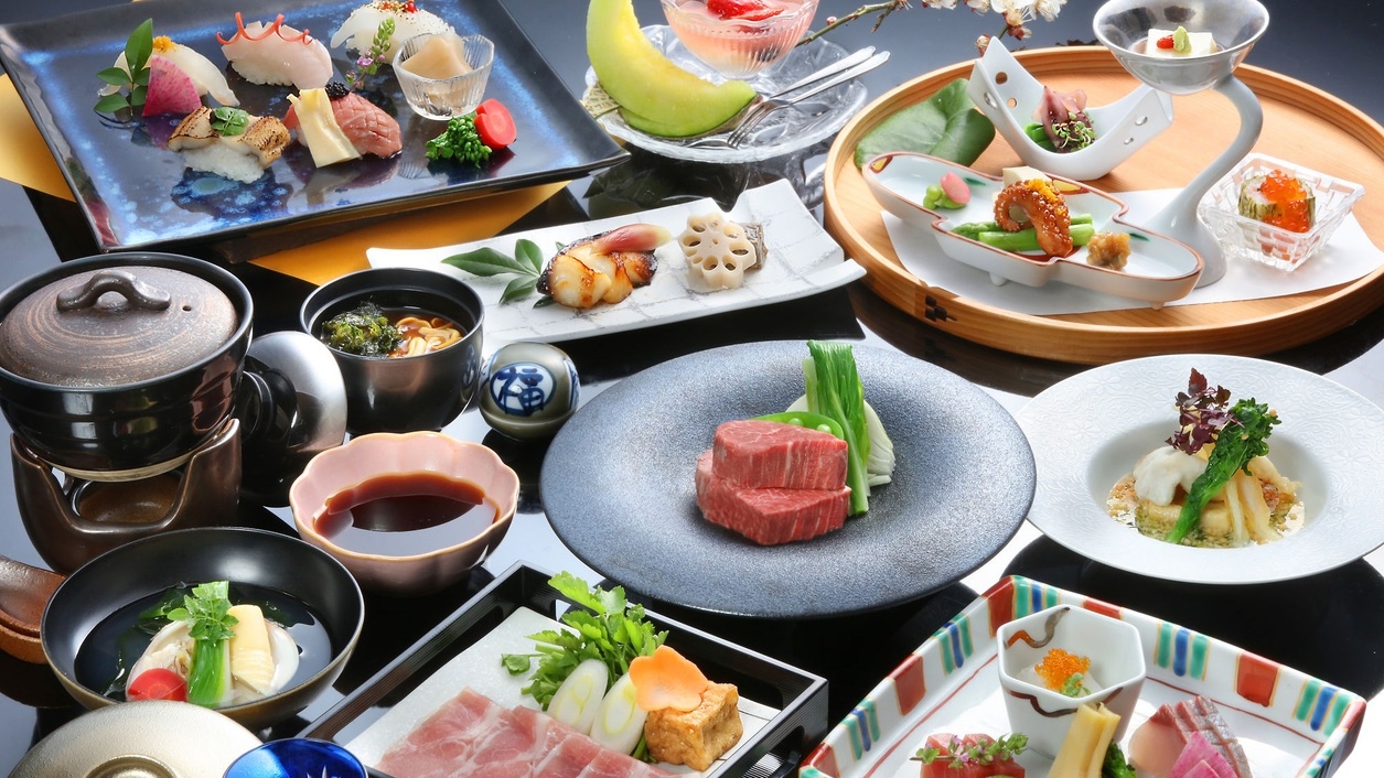 【黒毛和牛ステーキ・お寿司など／鶴翔会席】お料理重視の方へ、おなかもこころも贅沢に！（会場食）