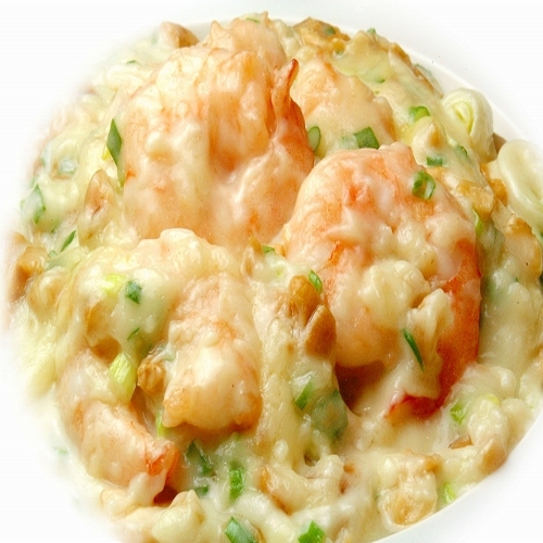 Fried shrimp with mayonnaise