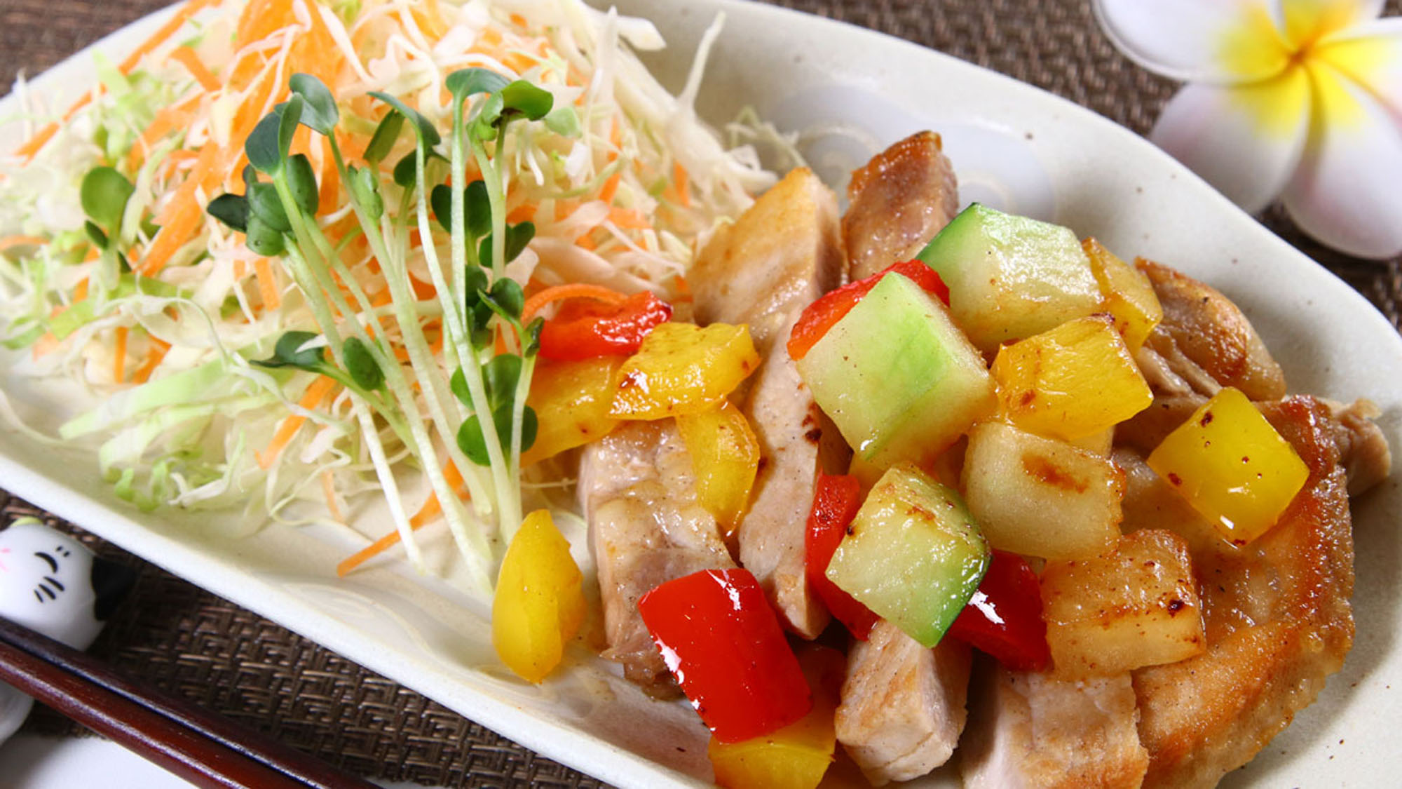 夕食一例_豚肉などメインメニュー*