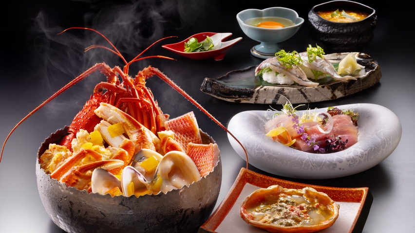 【室数限定】伊勢海老とズワイ蟹の饗宴｜海の恵みをたっぷり味わう冬の「ブイヤベース鍋会席」×静岡銘酒