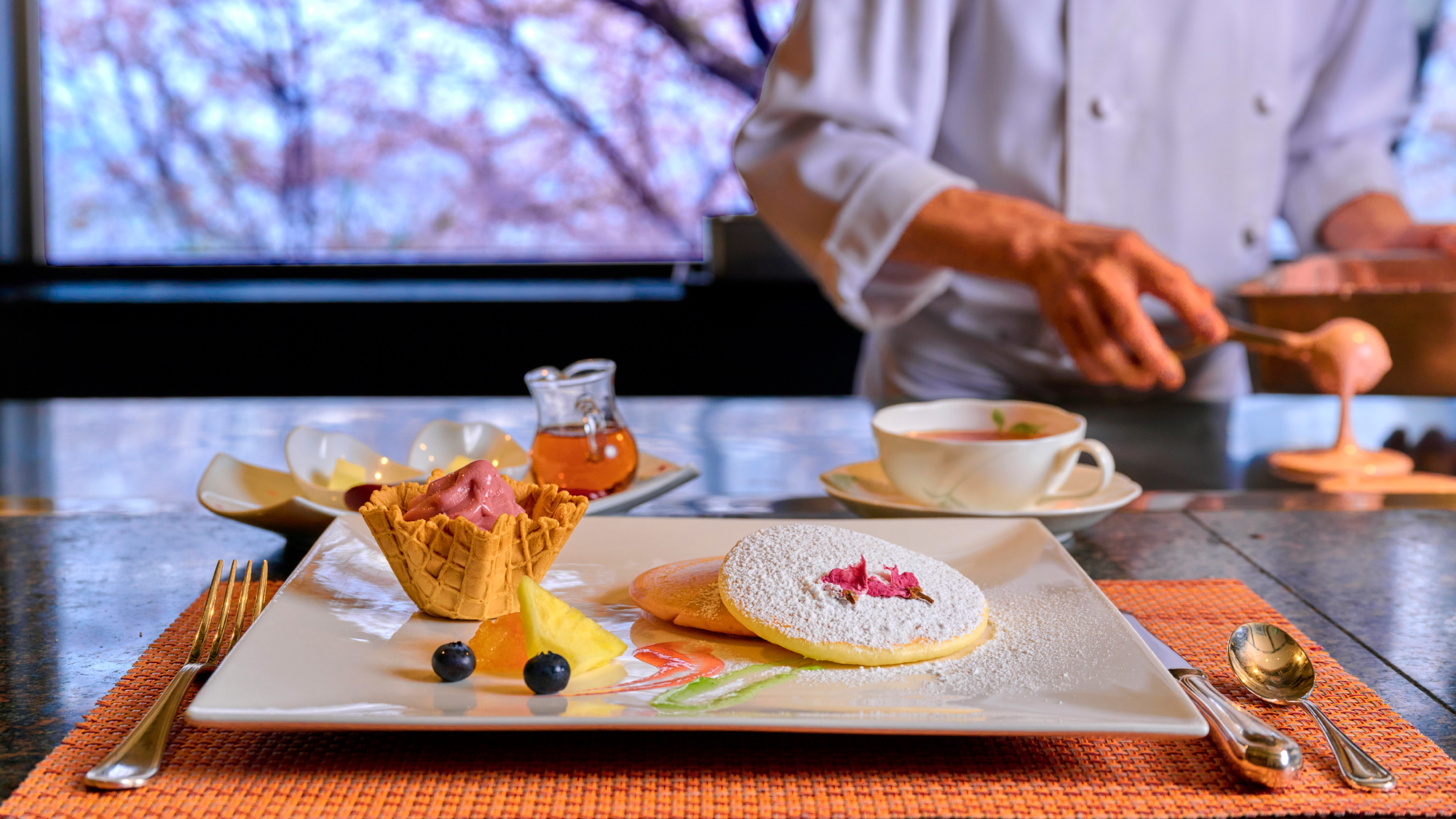 桜パンケーキ（イメージ）