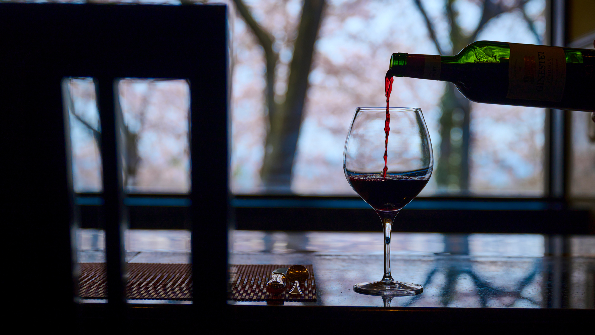 鉄板焼レストランから望む桜