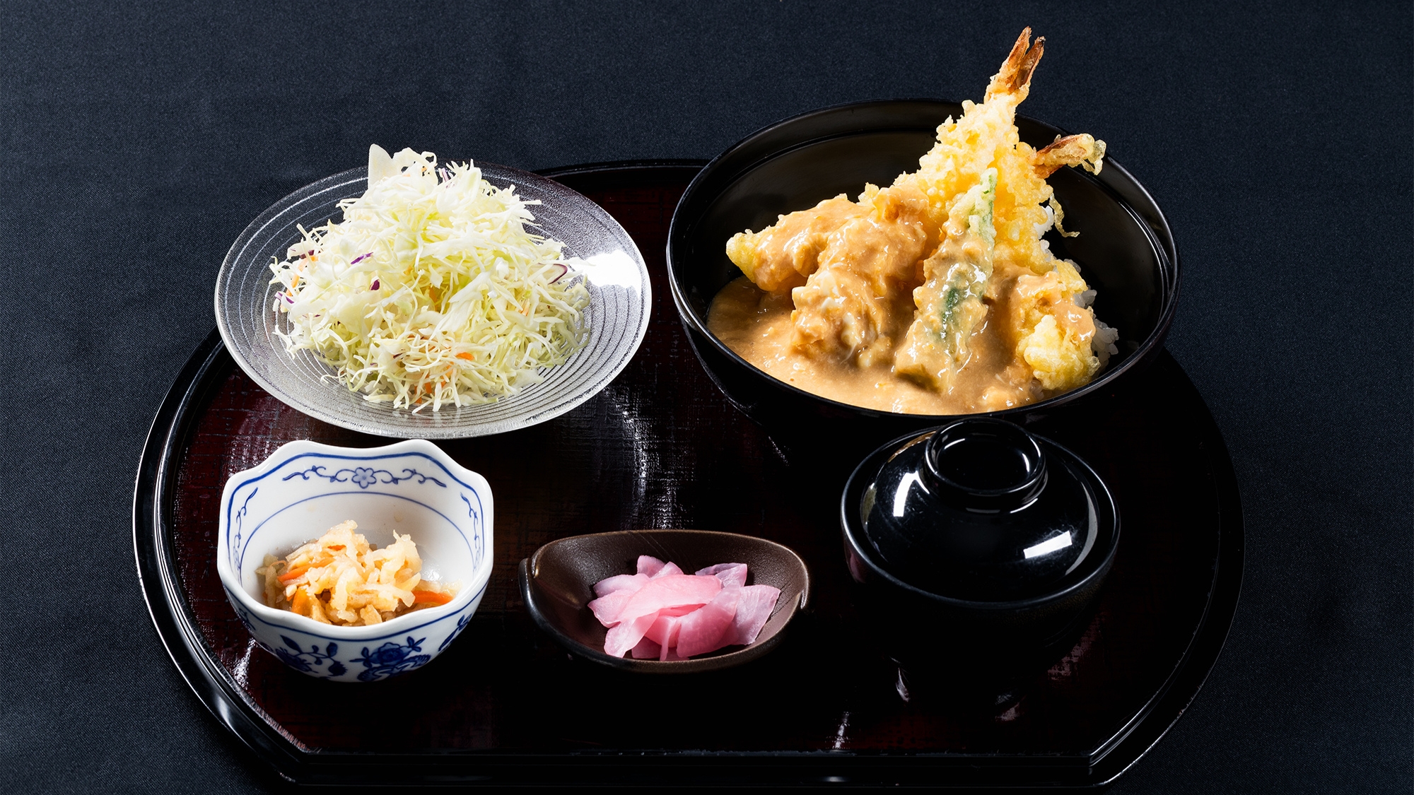 海老天ぷら玉子とじ丼