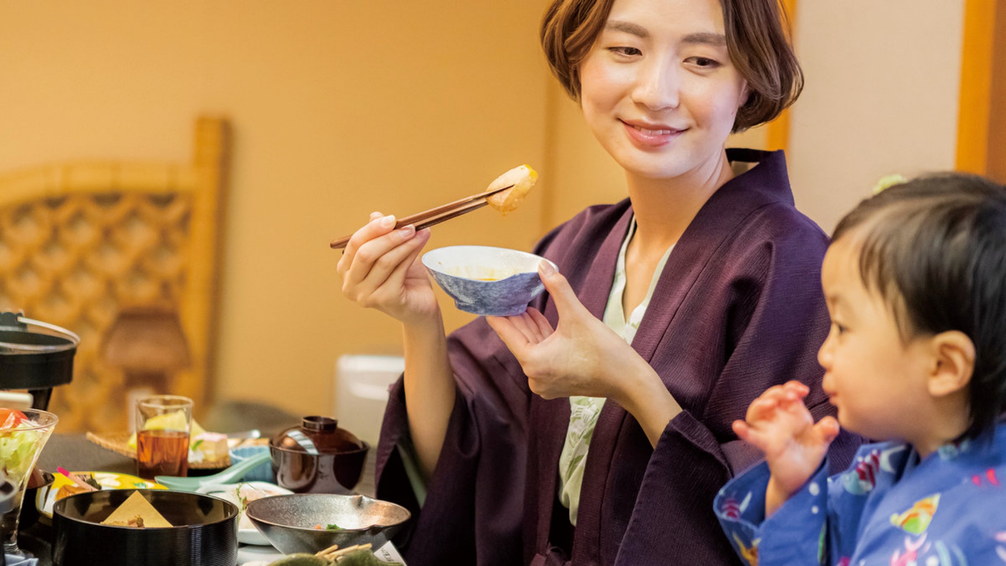 ●【小学生以下のお子様連れ限定！２食付】お子様連れでも安心の嬉しい特典多数♪温泉旅館デビューにも♪