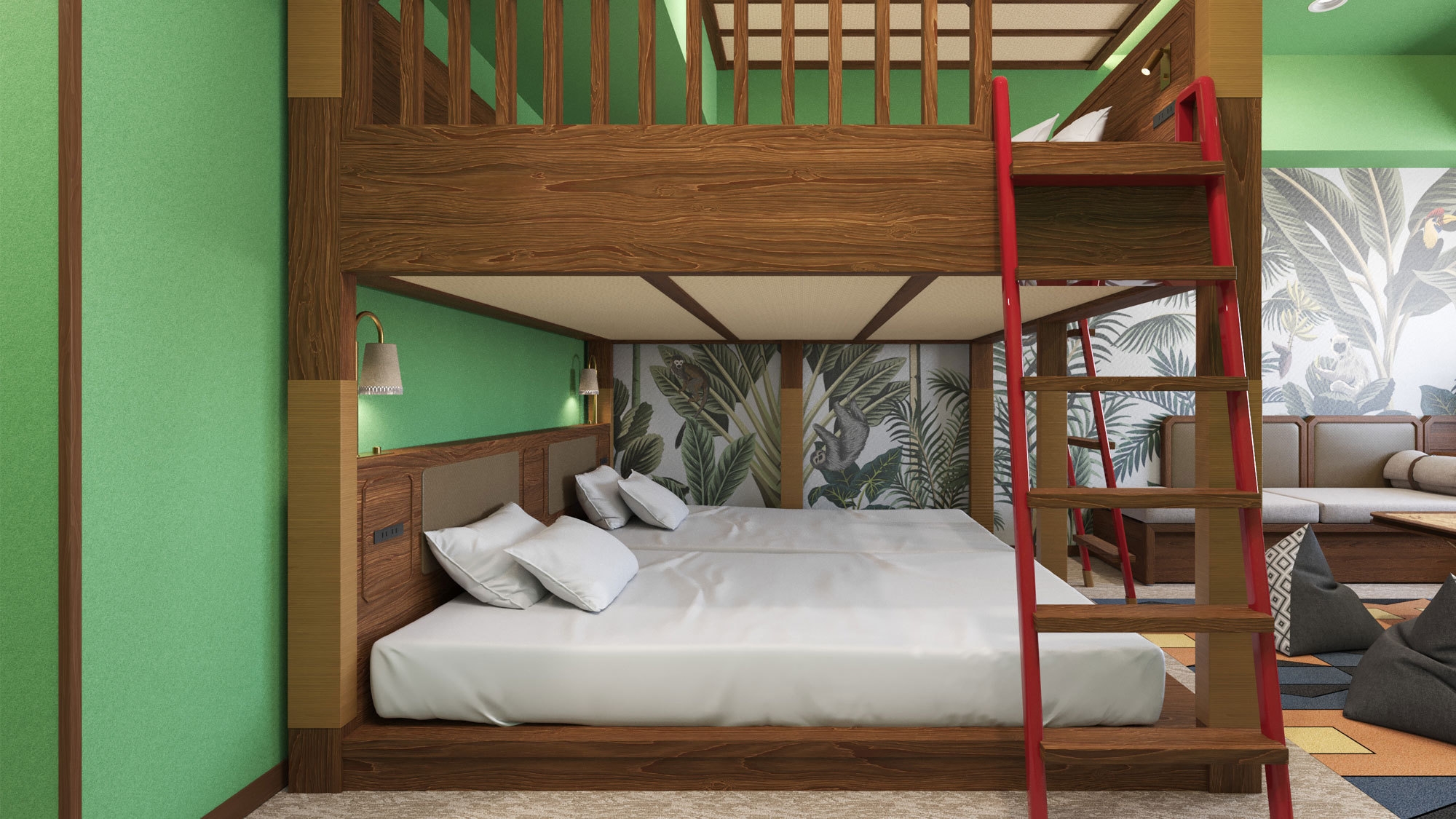 みんなでジャングルの冒険へ♪ドキドキ アドベンチャールーム★朝食付き